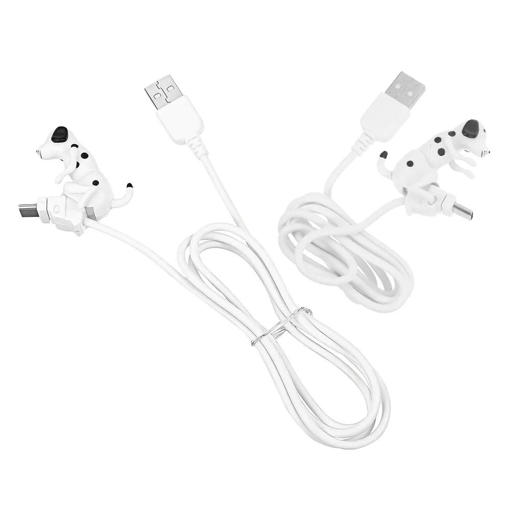 

2Pcs Puppy Fast Charge Dog USB Data Cables Mobile Phone Charging Lines Portable for Home Office Funny Phone Chargers