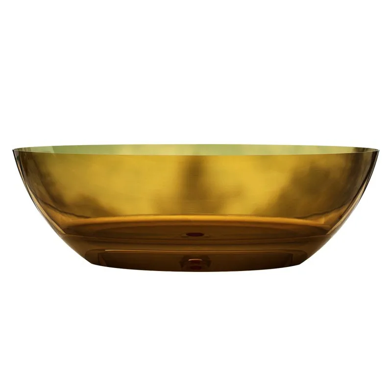 

Transparent color resin bathtub Free-standing hotel B & B artificial stone bath tub
