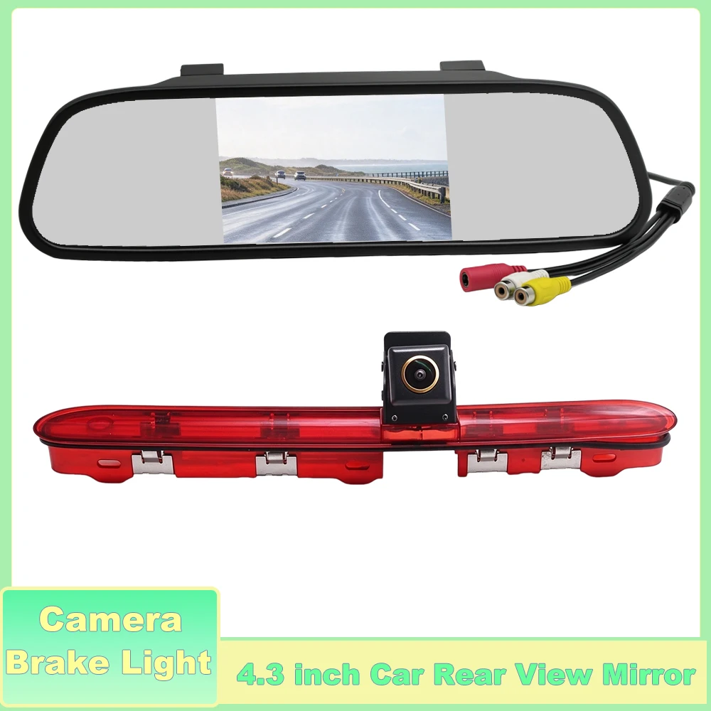 4.3 Inch TFT LCD Color Rearview Mirror Monitor,  Brake Light Reversing Camera Waterproof Night Vision Parking Kit