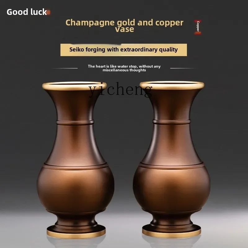 BJ-12 vase on the table Brass Buddha front vase offering Buddha living room ornament flower arrangement offering - view 3