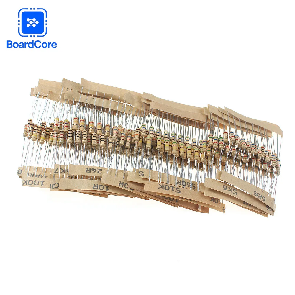 300PCS 1/2W Carbon Film Resistor Kit 5% 0.5W 1Ω-3MΩ 30 Values 120R 200R 1K 2.7K 10K 47K 100K 330K 1M 3M for DIY Circuit Repair image 4