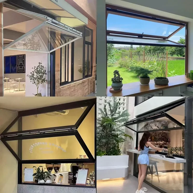for Terrace Glass Soundproof Aluminum Folding Window for Folding Balcony Large Glass Window