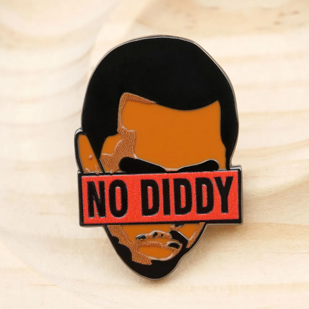 No Diddy Emaille-Pin Rap Hip-Hop Rapper Abzeichen Lustige Statement-Broschen für Rucksäcke Kleidung Schmuck Geschenk für Musikfans Accessoires – Detail 7