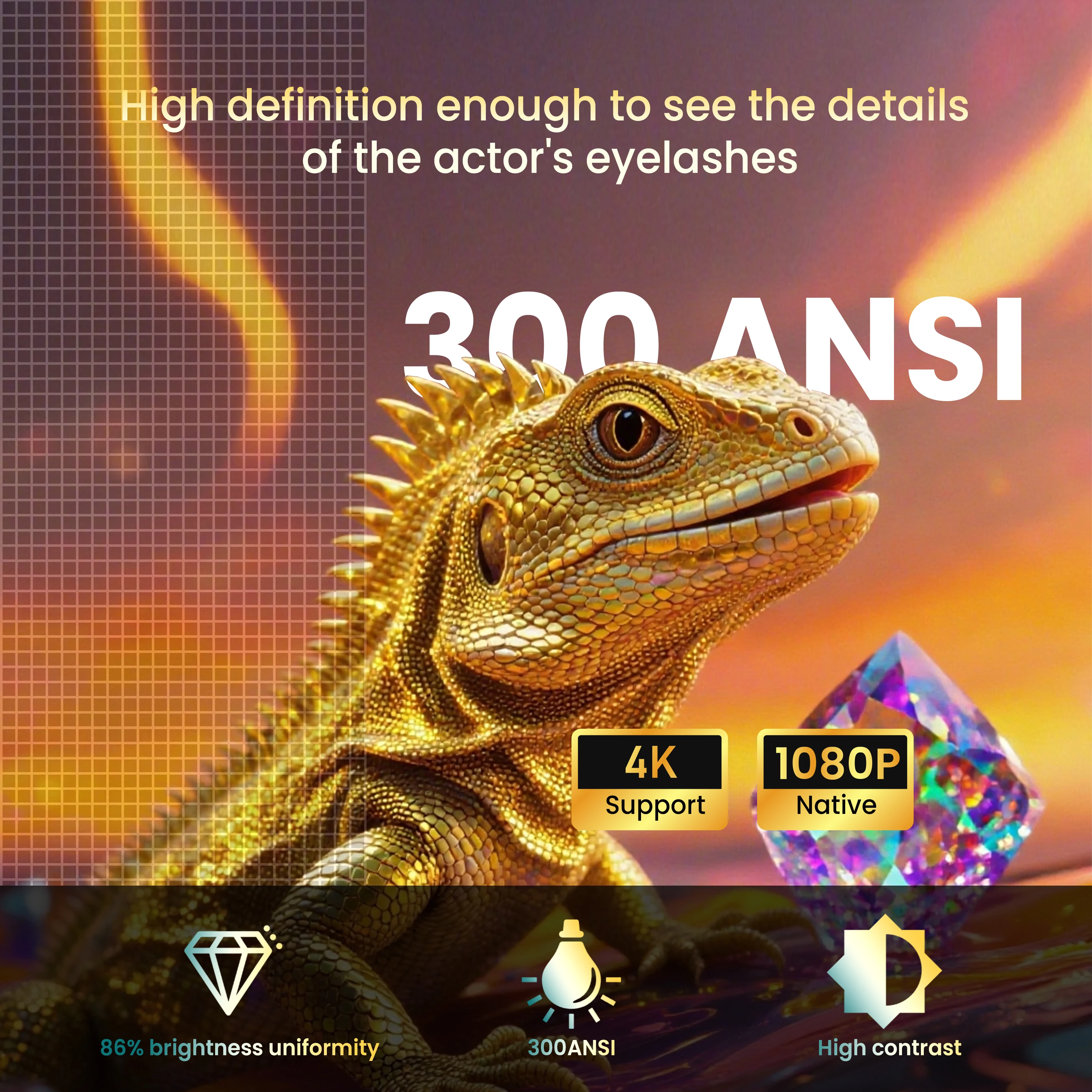 Rotat 360° Smart Projector Support 4K Portable 1920*1080 Android 13 System WIFI 5G BT5.2 300Ansi Home Theater Mini Projectors