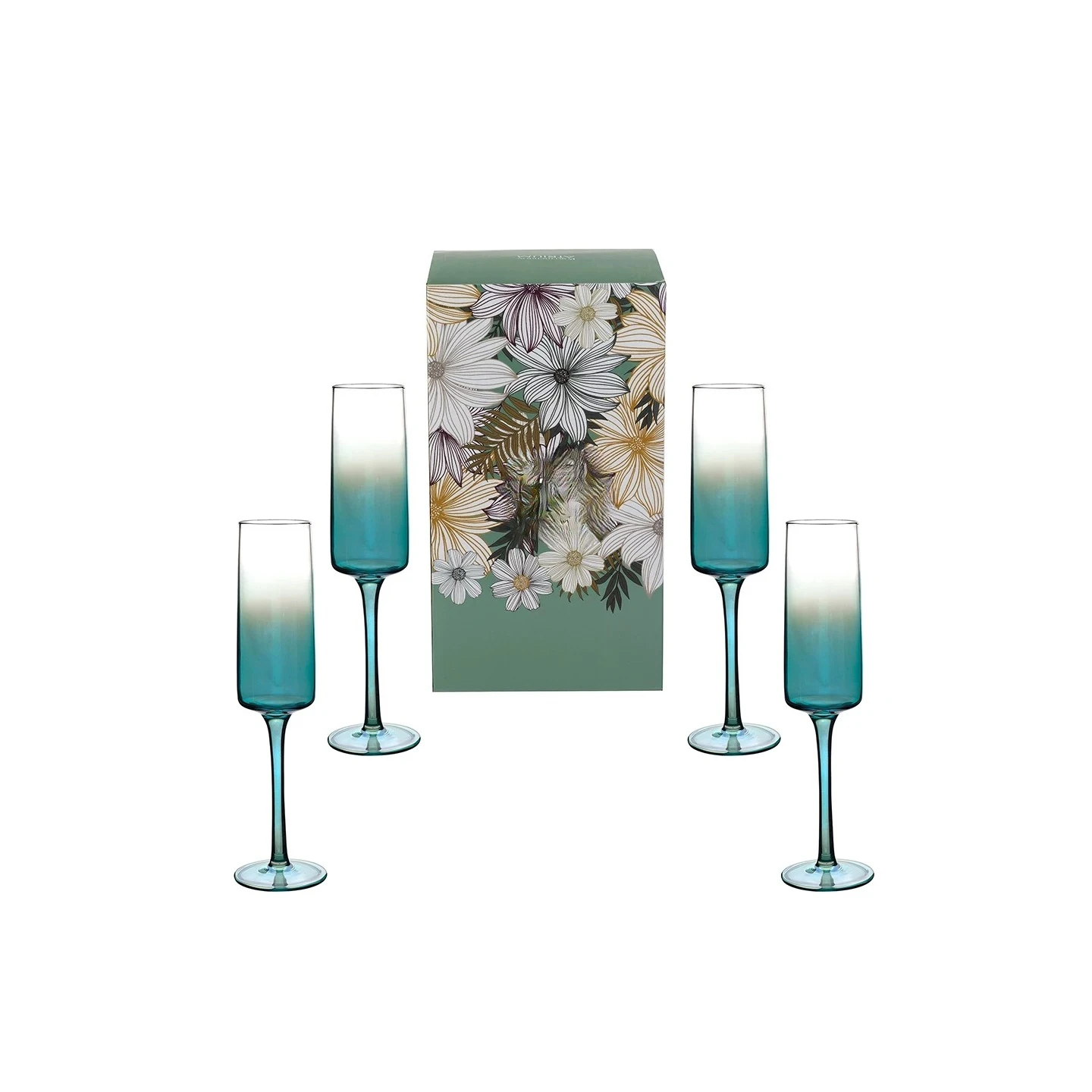 Champagne glass British bubble glass Wine glass household 4-piece gift box