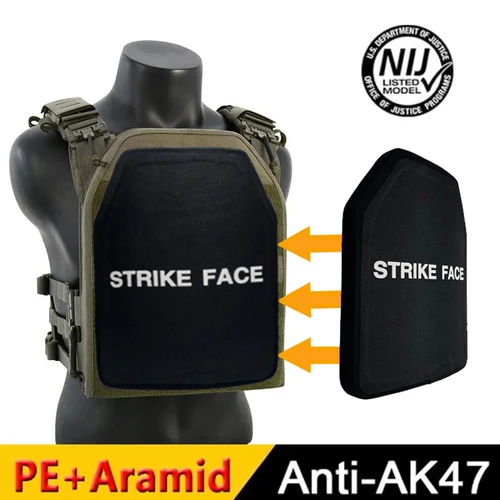 Placa a prueba de balas 25*30cm placa de armadura corporal táctica ligera UHMWPE + protección a prueba de balas ámbar