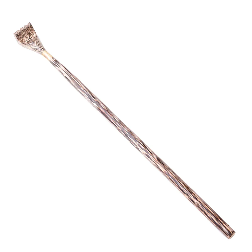 Premium Wenge Wood Back Scratcher Ergonomic Curved Handle for Extended Reach Scratch Anywhere Back Massager Tool