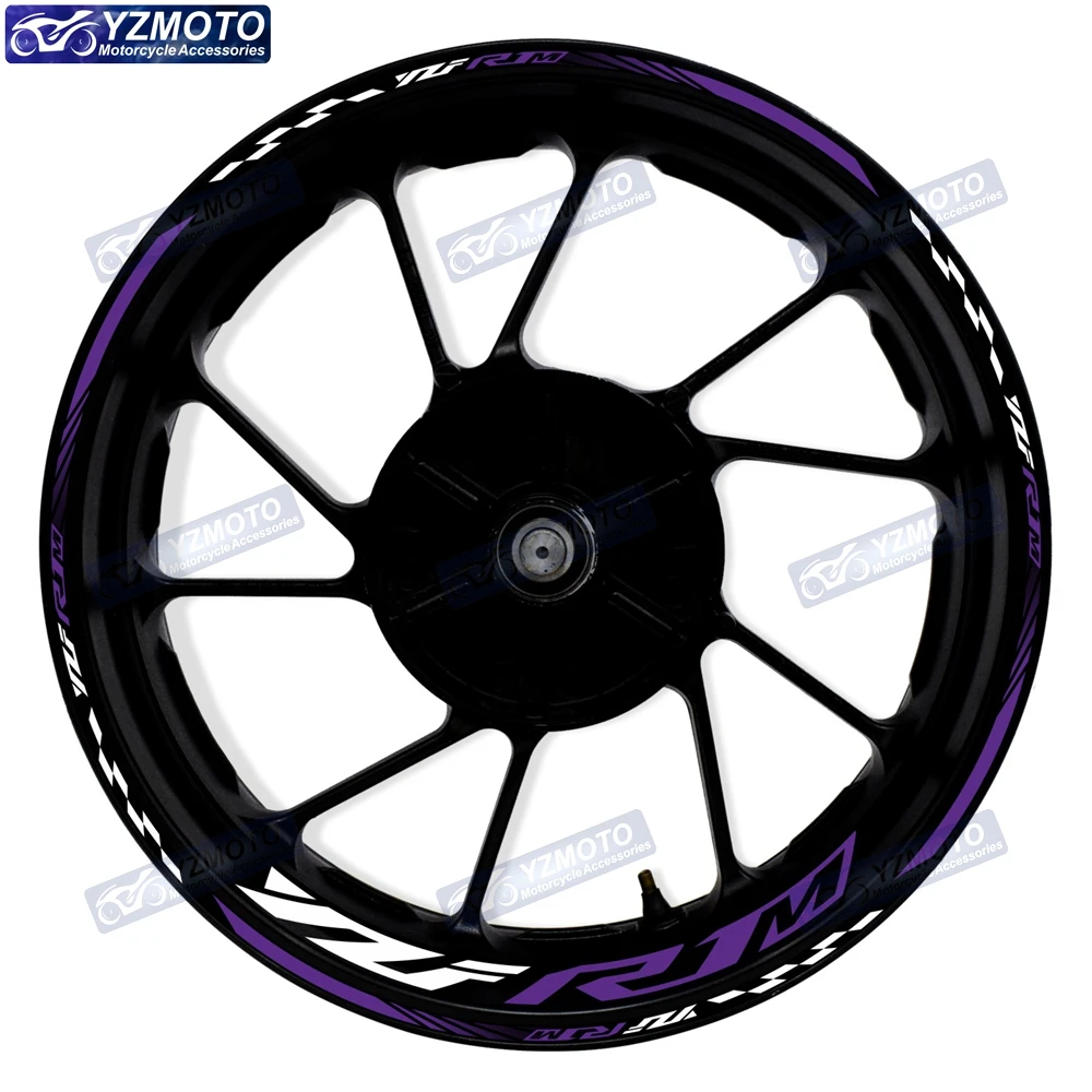 For YZF R1M YZF-R1M Motorcycle 17 Inch Front Rear Wheel Hub Sticker Waterproof Decal Reflective Modified Decorative Rim Stickers