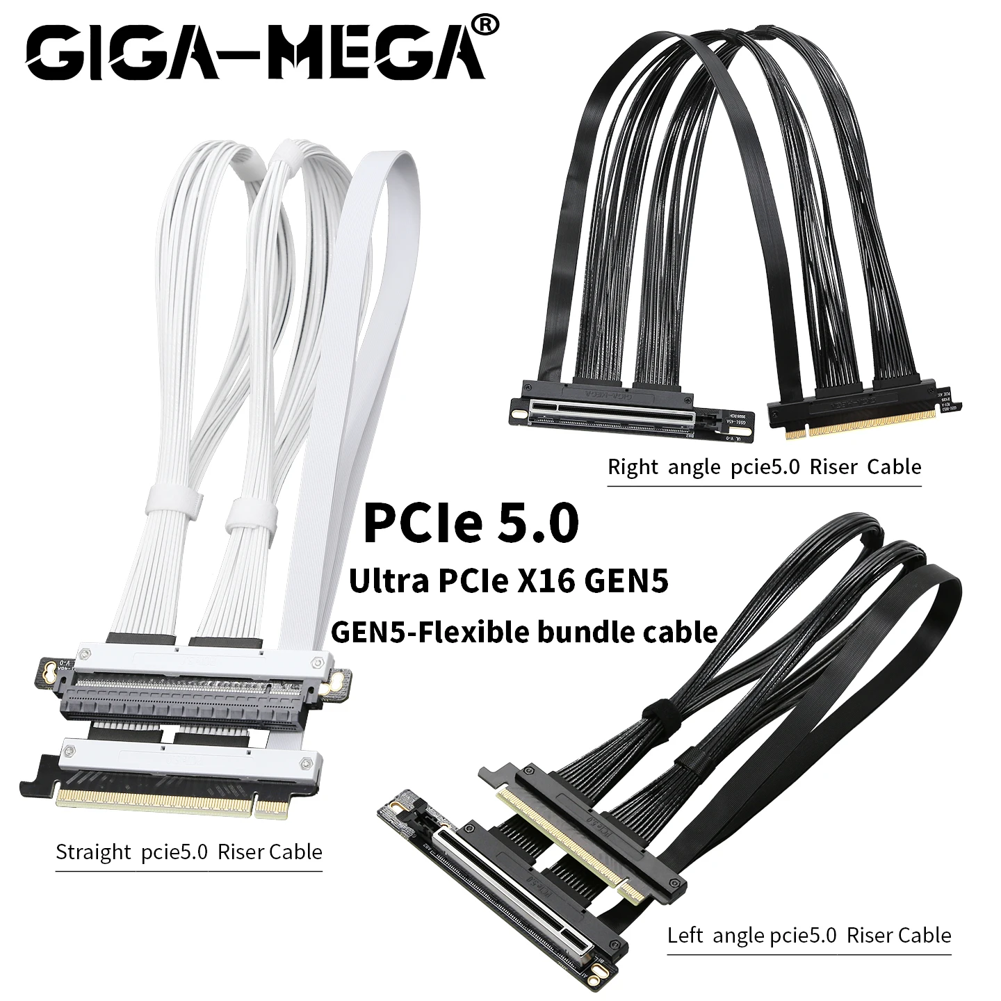 PCIe 5.0 X16 GPU 라이저 케이블 Gen5 PCI Express 그래픽 카드 연장 케이블 AI 서버 PC용 고속 차폐 케이블