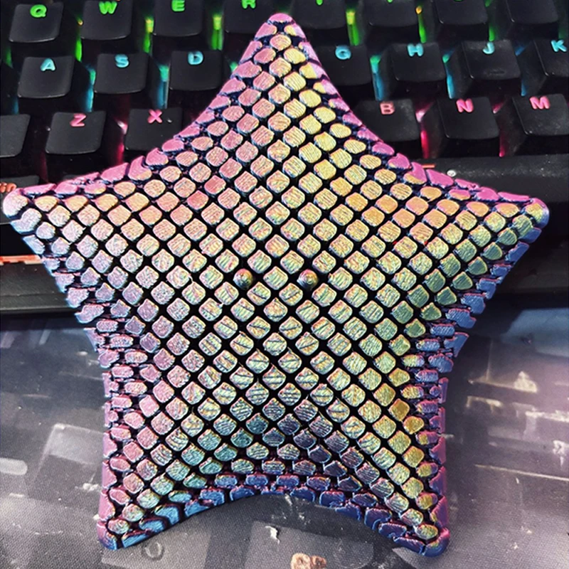 3D-Gedrucktes Seestern-Fidget-Spielzeug mit Flexiblem, Artikuliertem Design, Visuelles Quetschspielzeug zur Stresslinderung und zum Spielen