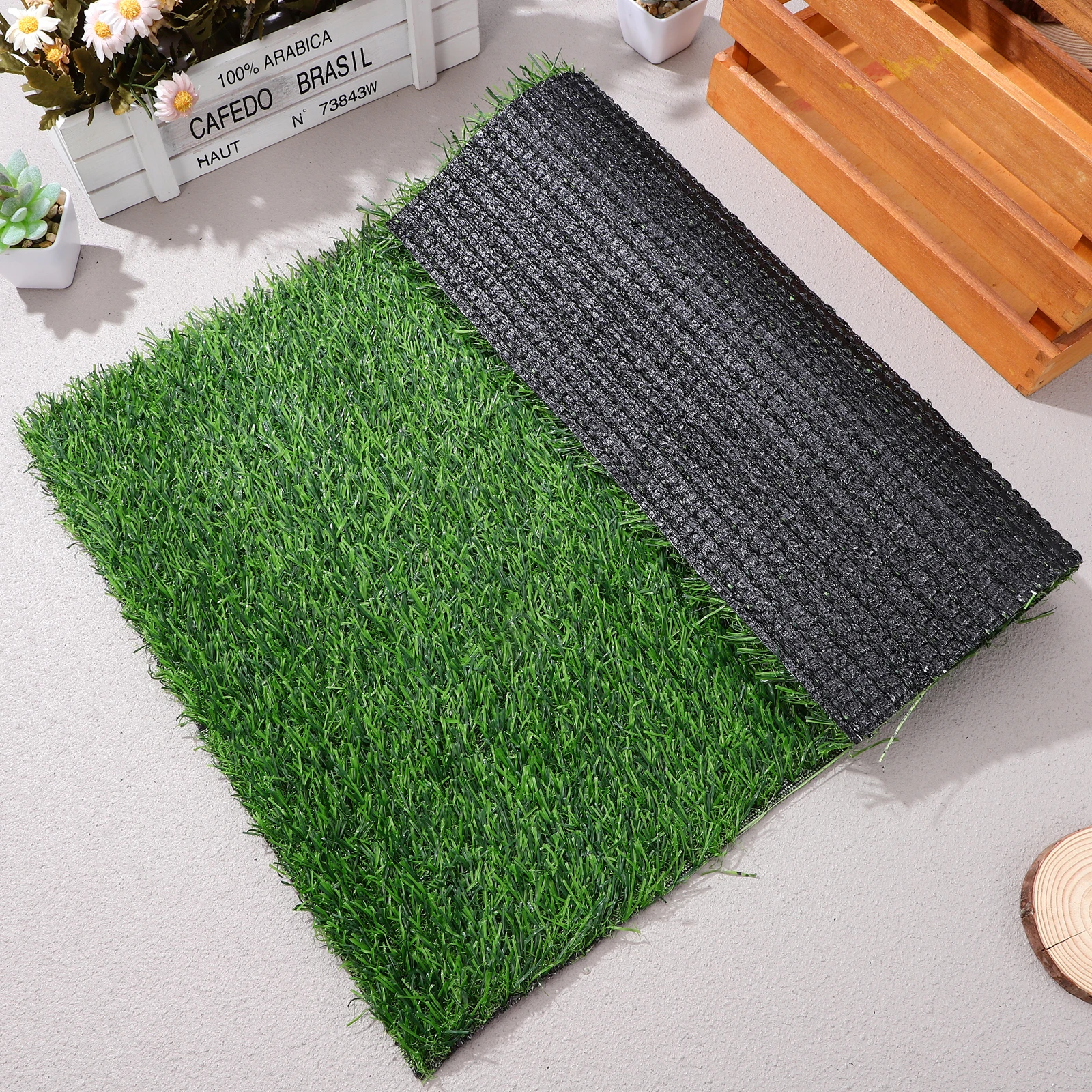 

Fake Lawn Non- Mat Welcome Mats for Front Green Rug Plastic Artificial Turf Doormat
