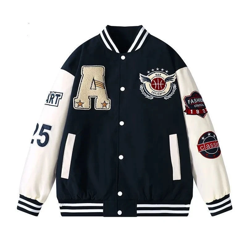 HOUZHOU Vintage Baseball Jacket Women Preppy Style Oversize Y2k Streetwear Harajuku College Varsity Jackets Korean Fashion Coats