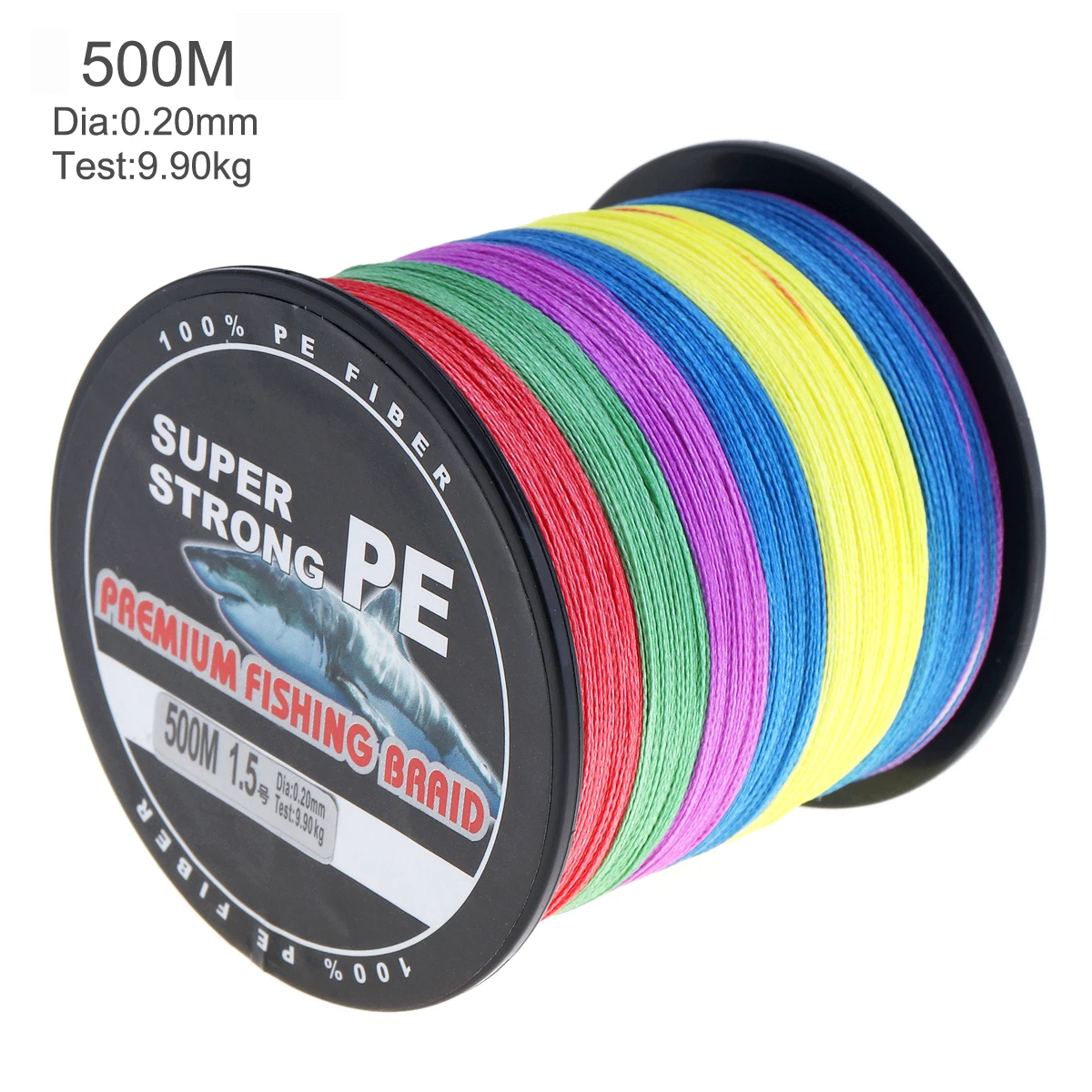 

500m Multicolor 4 Strands Design Super Strong Fishing Line 4 Strands Weaves PE Braided Fishing Rope Multifilament