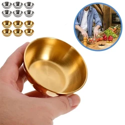 4pcs/6pcs Stainless Steel Small Sauce Dishes Seasoning Serving Tray Spice Plates Set Soy Sauce Dish Specialty Tableware