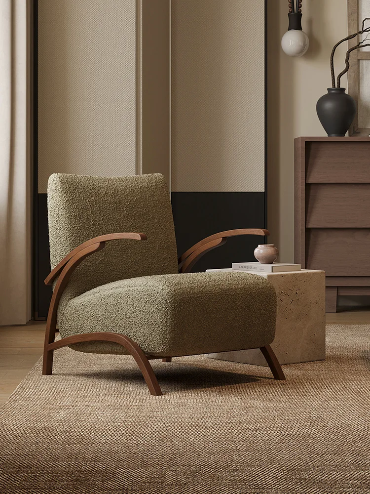 

Chinese ancient style replica designer creative French retro cream style leisure chair living room singl