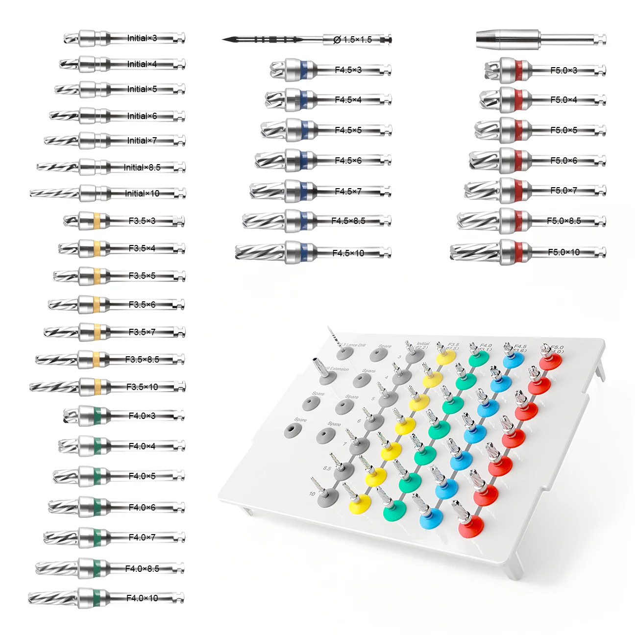 Whole Set Bone Compaction Kit HBCK fit Hiossen Implant Soft Bone & Sinus Lift Dental Clinic Implant drill Tool