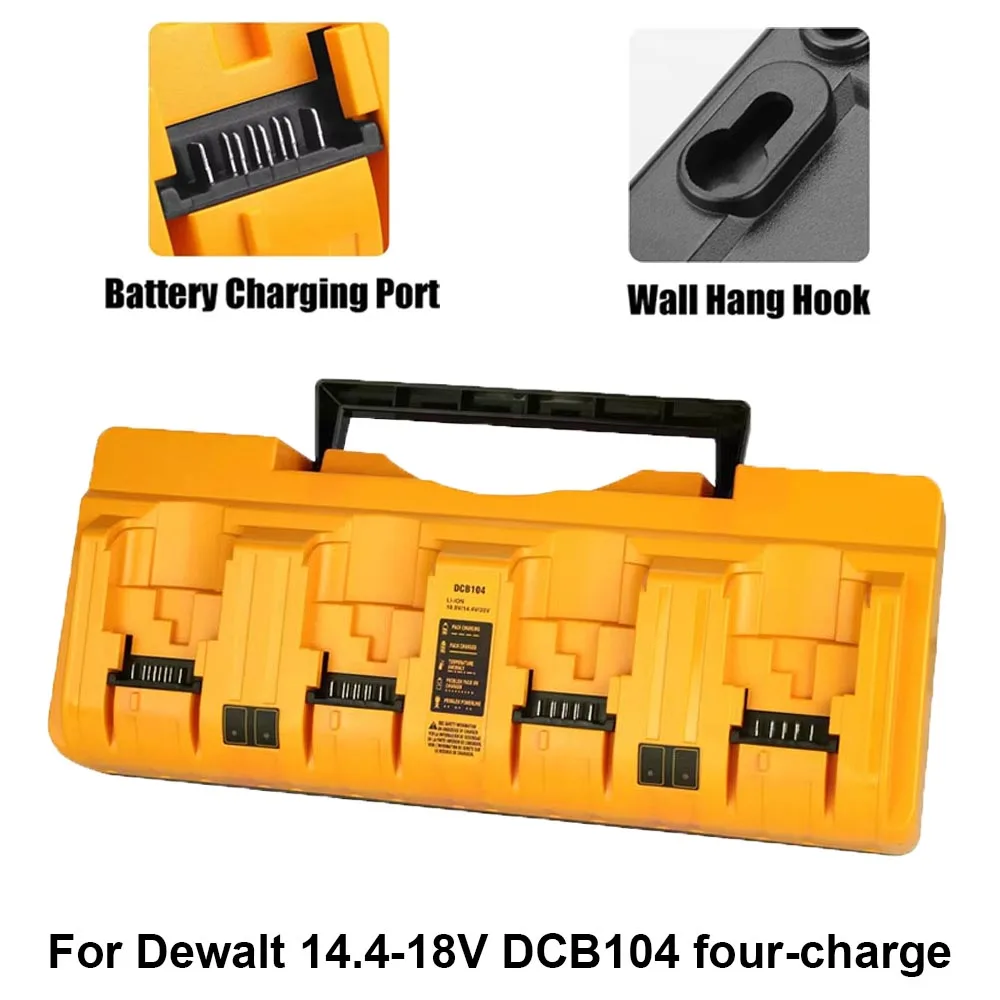 

Быстрое зарядное устройство DCB104 для четырехпортовой литиевой батареи DeWalt 12 В-18 В, одновременно DCB204 DCB205 DCB127 DCB105