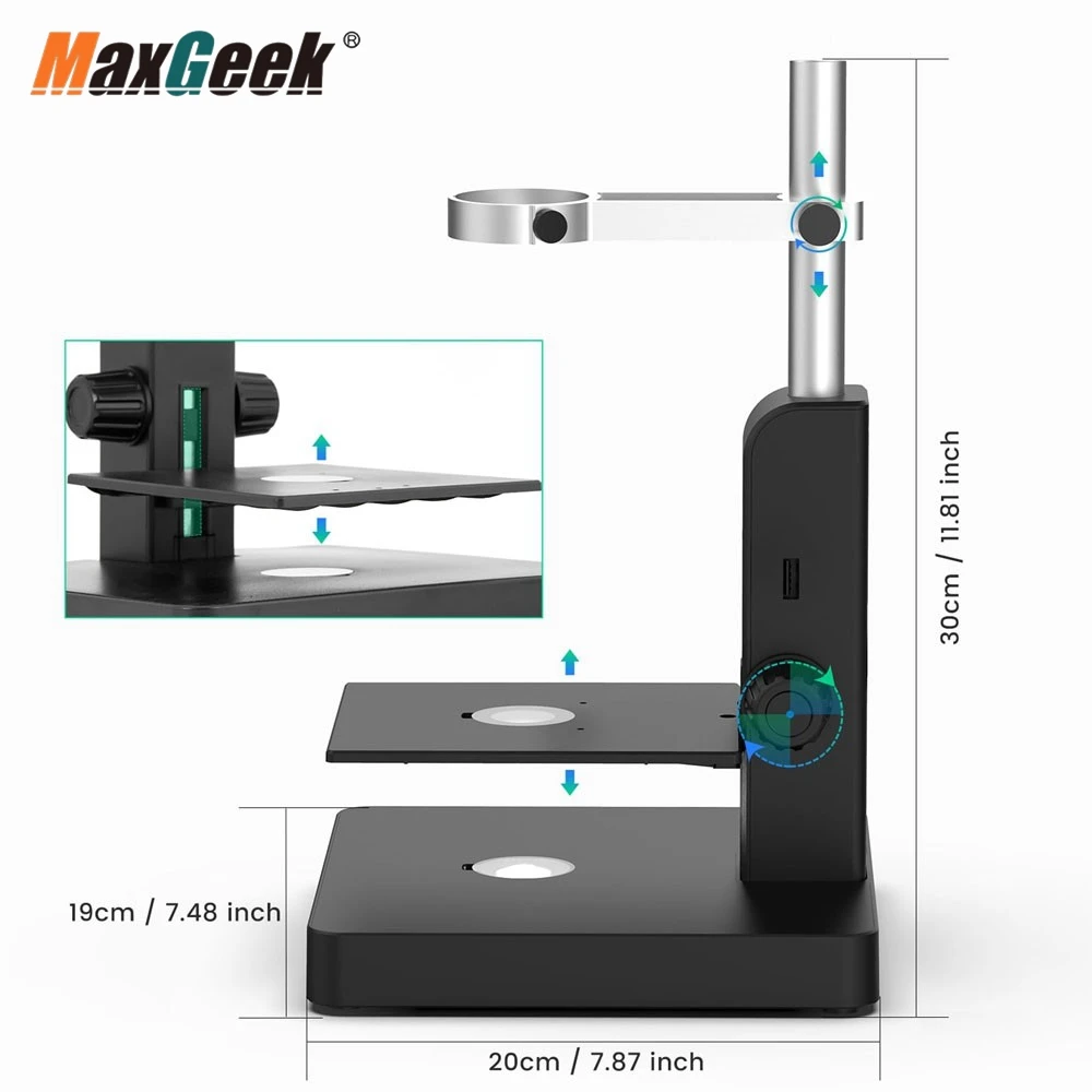 Maxgeek Andonstar AD246-P 7-inch FHD Screen 1020X Magnification Digital Microscope for Electronics Repairing