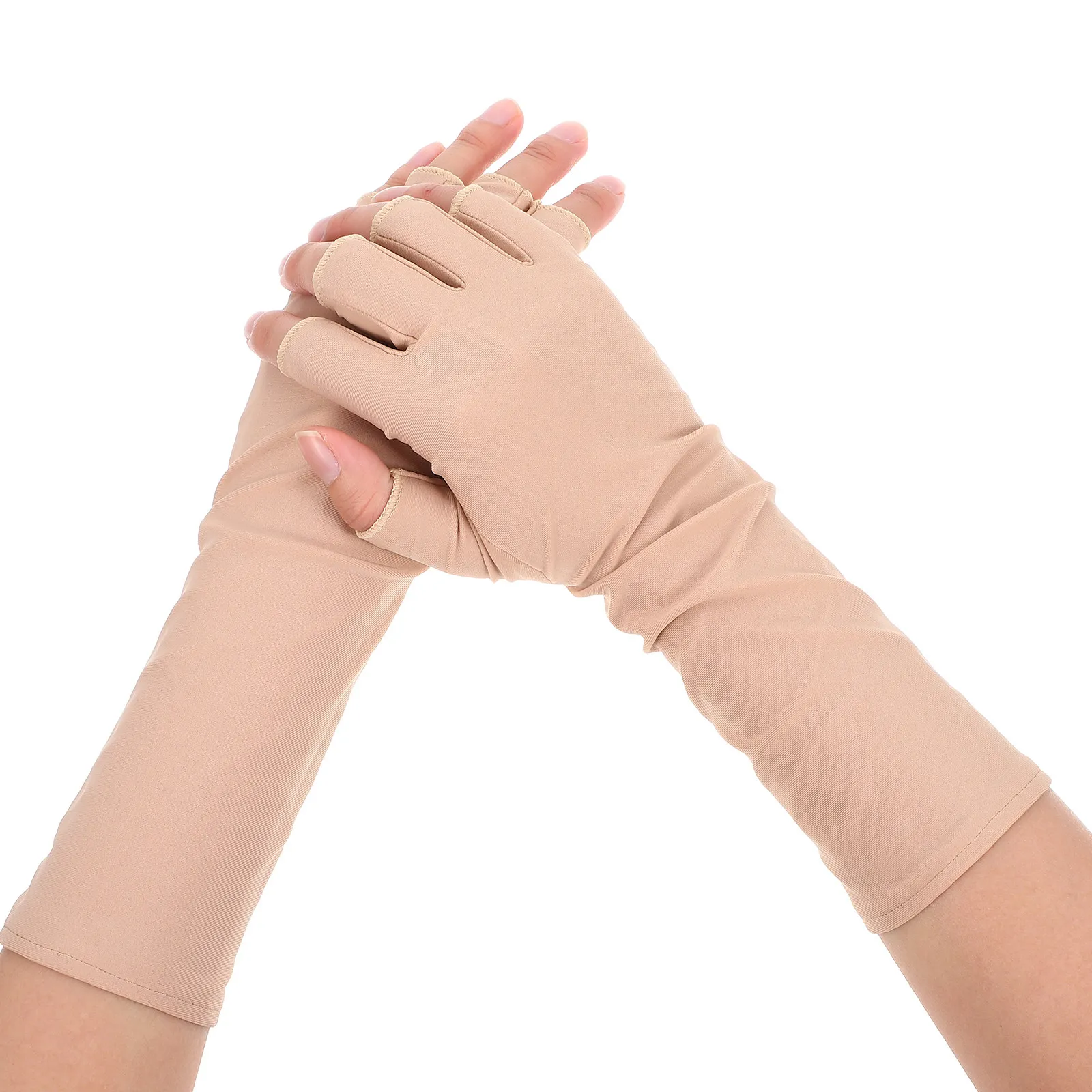 

1 пара летних охлаждающих рукавов с защитой от УФ-излучения, без пальцев, для занятий спортом на открытом воздухе, велоспорта, бега, рыбалки, для женщин и мужчин