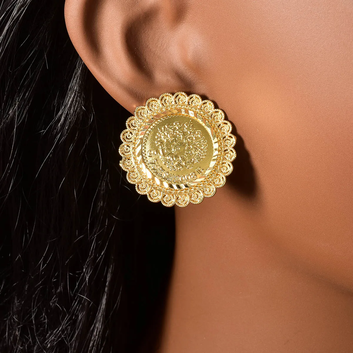

Elegant Copper Dangle Earrings Lightweight Party Accessories Vintage Style Statement Piece for Everyday Wear