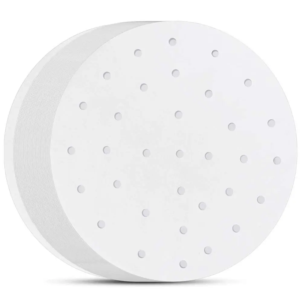 50pcs 10 Inch Steamer Paper 8 Inch Paper Material Bamboo Steamer Paper Oil Resistant Vegetable Silicone Oil Steamer Mat