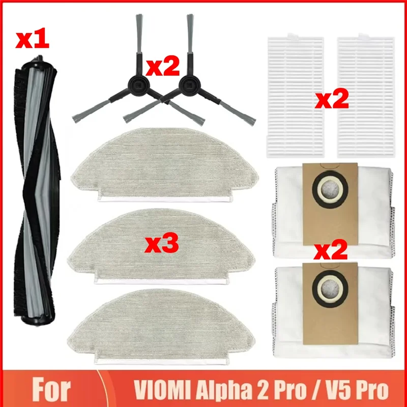 

A67Z Robot Vacuum Cleaner Parts Roller Brush Dust Bag Mop Rags Side Brush Spare Parts Hepa Filter