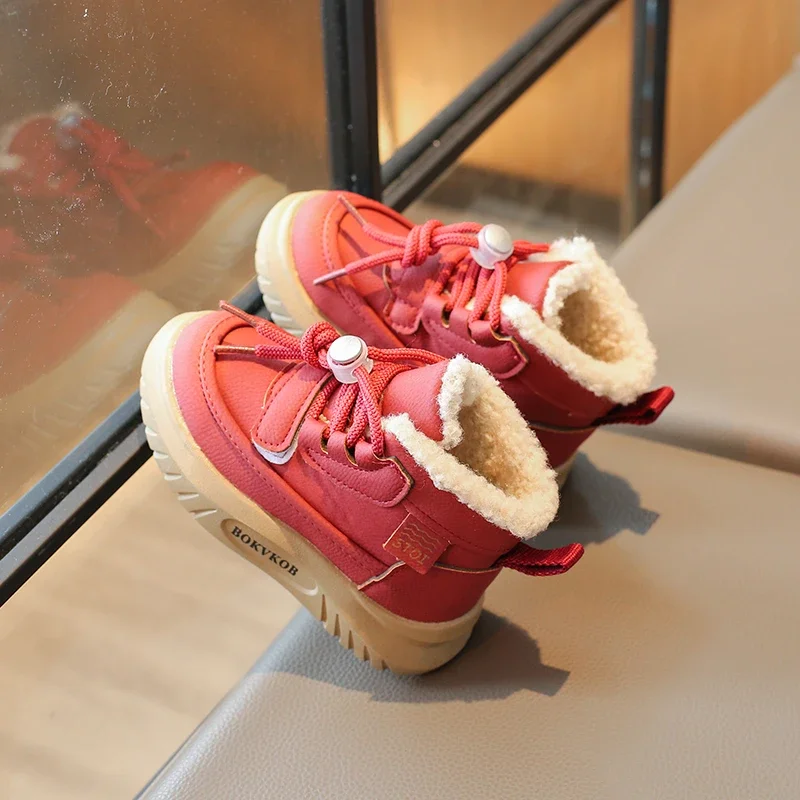 2026 Children Casual Shoes for Girls Boys Winter New Fashion  Soft Bottom Anti-slippery Versatile Plush Warm Boots