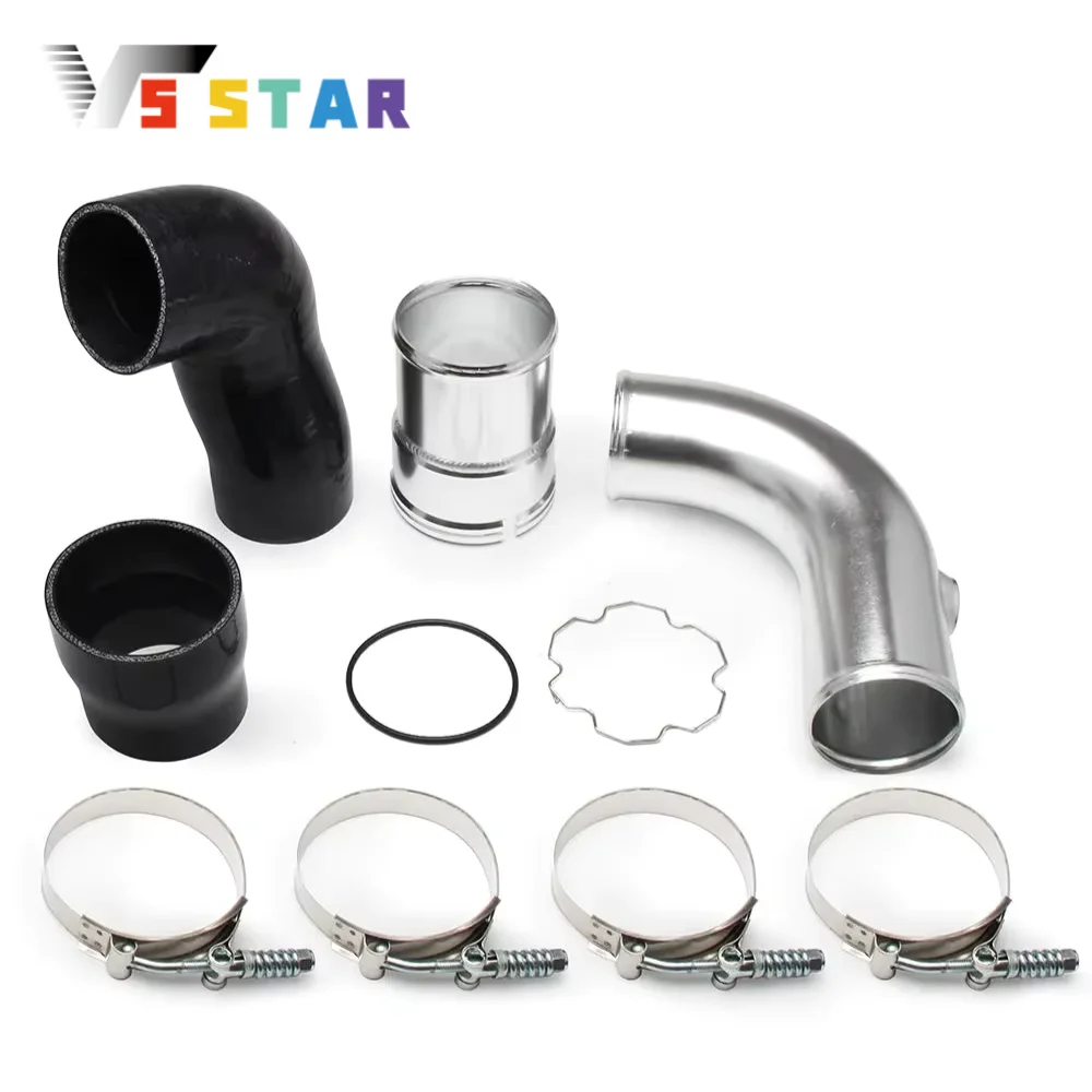 Meio conjunto de tubo intercooler de liga de alumínio de alta qualidade para ford 2011-2016 6.7l peças de entradas de ar prata preto vermelho IP-1002