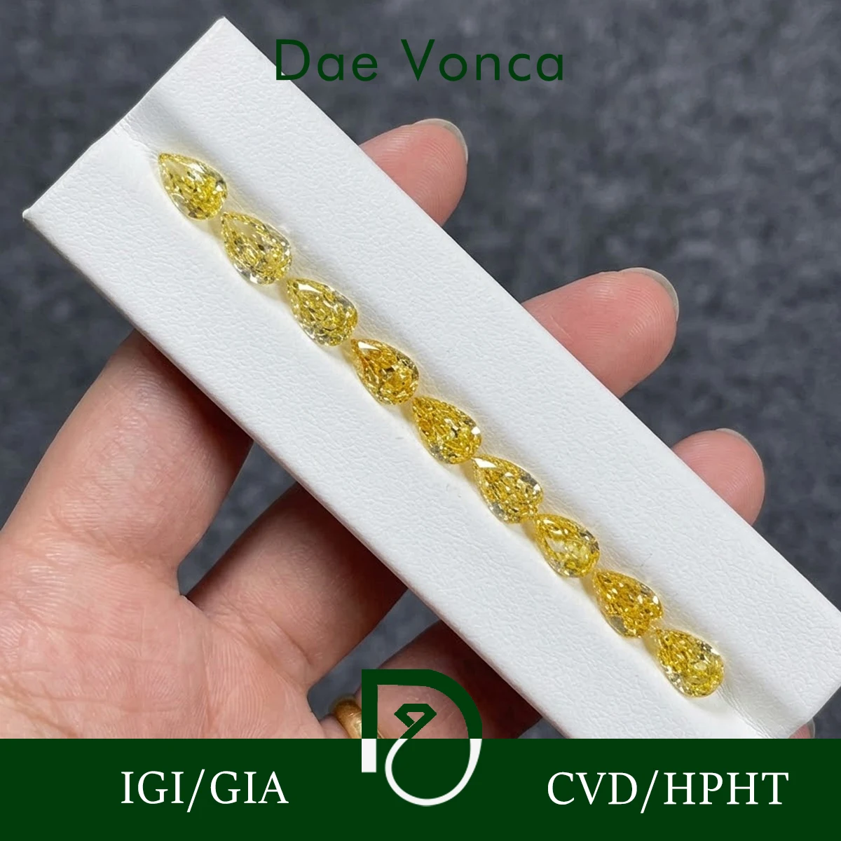 Fancy Vivid Yellow Pear Cut Lab Created Diamond Set CVD/HPHT 0.2/0.45ct Lab Loose Diamond Set For Necklace/Bracelet Made