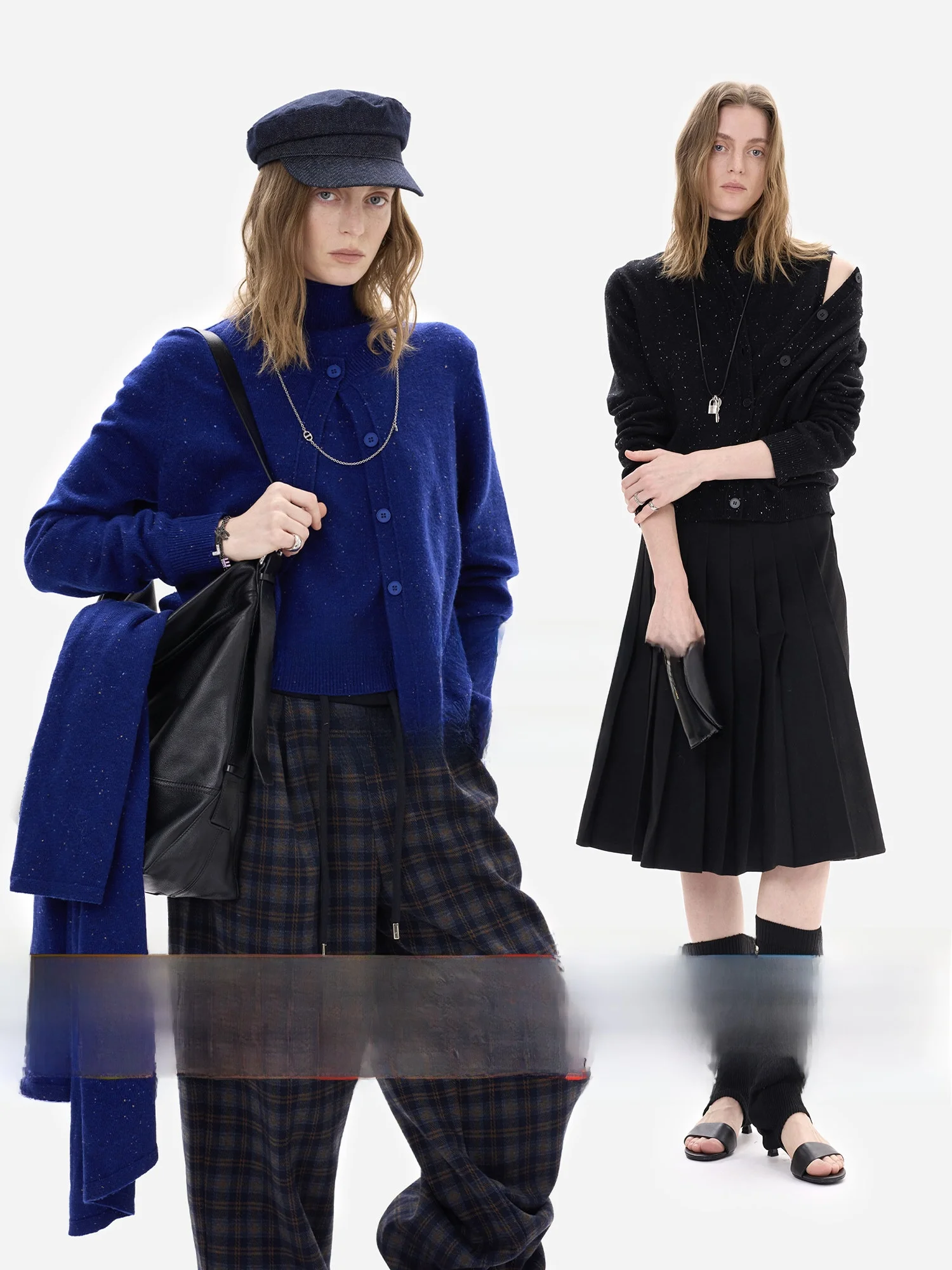 

Комплект EGU Yue: повседневный вязаный костюм с жилетом с высоким воротником и длинными рукавами, средней толщины, зимняя верхняя одежда для женщин, эластичный, длинный рукав.