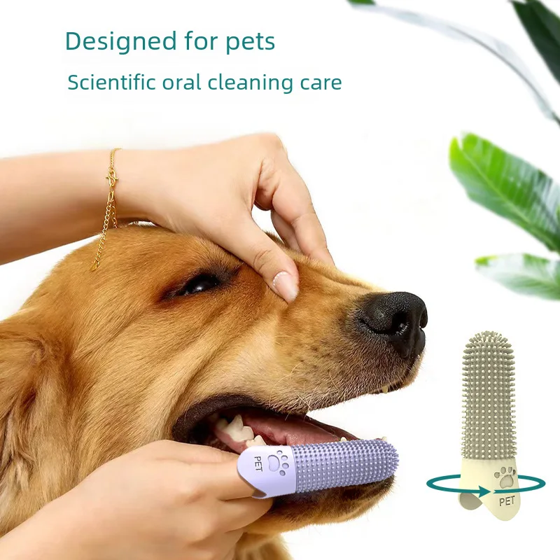 Cross-border Pet Toothbrush Silicone Finger Set Toothbrush Special for Cats and Dogs Halitosis Removal Oral Cleaning Toothbrush