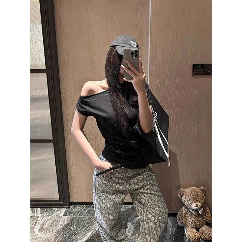 Y2k المرأة فضفاض نمط الجينز Harajuku اليابانية 2000s نمط رمادي سراويل جينز خمر جان السراويل الطويلة الملابس كبيرة الحجم