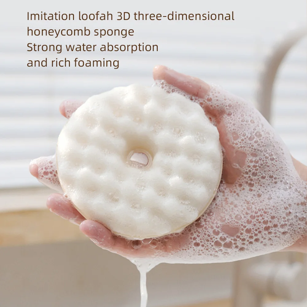 6/8 قطعة مجموعة إسفنجة غسل الأطباق مع كوب شفط على الوجهين قماش الأطباق إسفنجة فائقة الامتصاص لتنظيف المطبخ