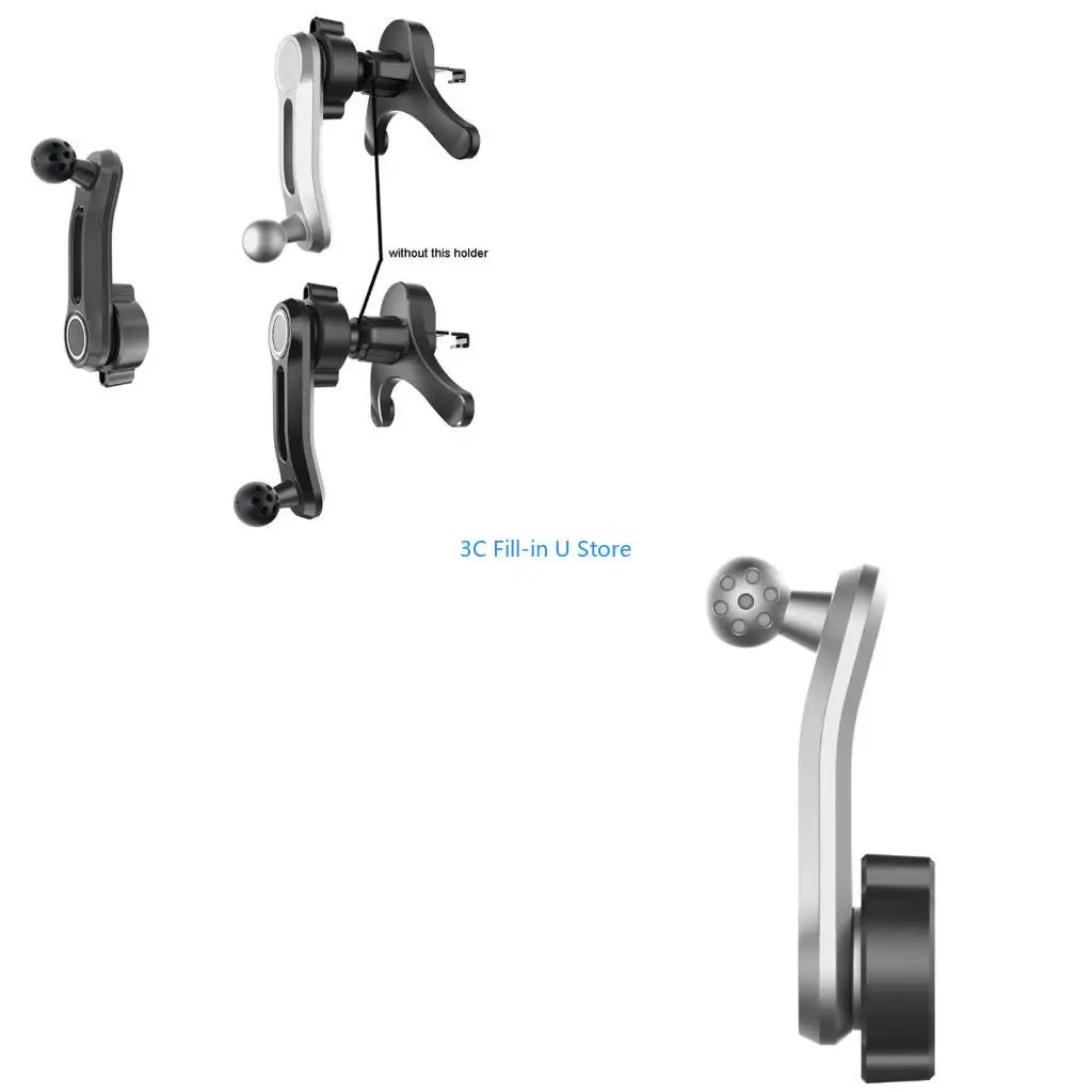 G8TA 17mm Round Joint Extension Arm Female to Male Head Extender Rotating Rod for Car Air Outlet Vent Phone Stand