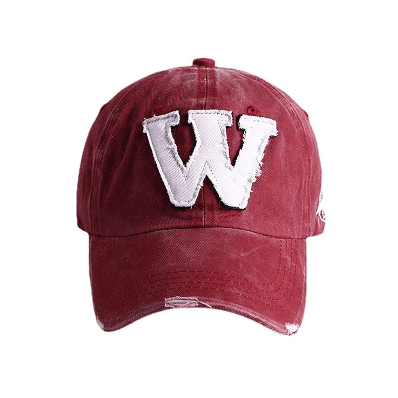 2023 New W Letter Embroideried Baseball Cap Hat Gorra Hombre Vintage Washed Cotton Dad Hats for Women Men Bone Feminino B2504