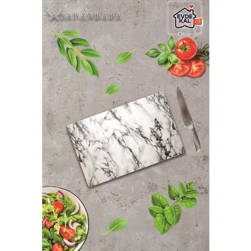 Plough White Marble Glass Cutting Board 20x30 cm