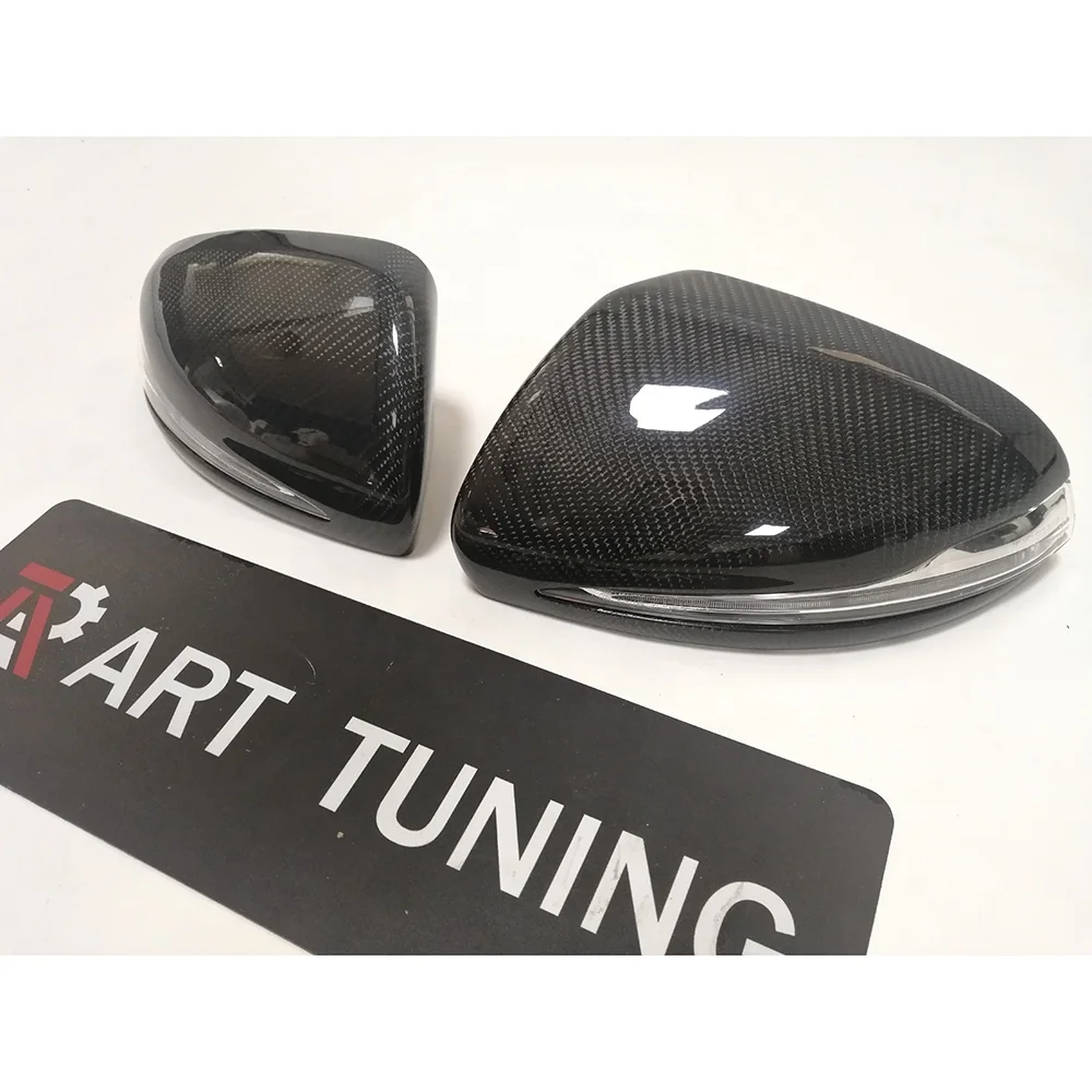 Real Carbon Fiber Car Review Side Mirror Covers for W205 W213
