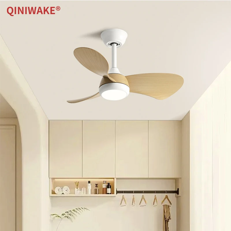 QINIWAKE 30/38 Inch LED Ceiling Fan Light Silent BLDC Motor Reversible with Remote Control for Bedroom Multiple Home Scenarios