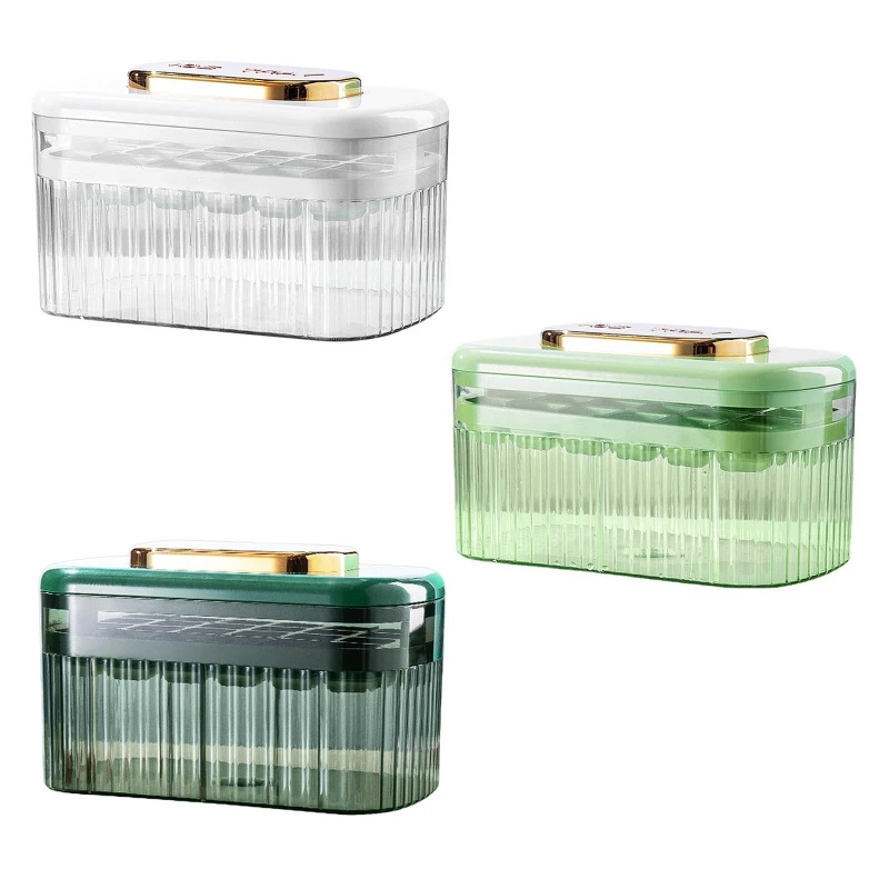 

Double Layer Ice Cube Moulds Ice Cube Storage Container Box with Lid Plastic Material Ice Makers for Cool Drink