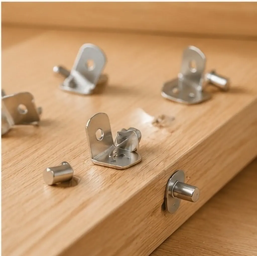 40Pcs Shelf Support Pegs Premium Cold Rolled Steel L-Shaped Cabinet Shelf Pins for Wood Shelving Bookcase Closets Food Storage