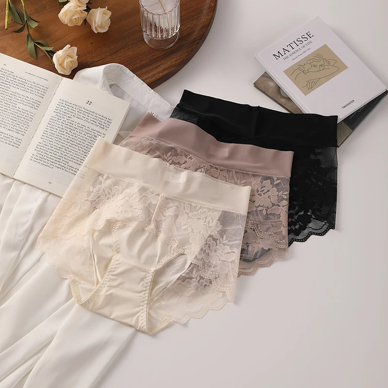 Conjunto de bragas para mujer, lencería de talla grande, bragas japonesas para mujer, ropa interior Sexy transparente, ropa interior íntima de encaje