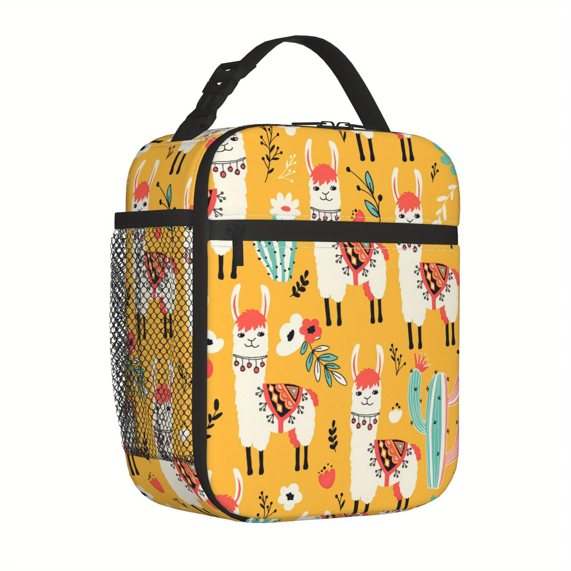 

1pc [2D flat printing] Alpaca Insulated Lunch Bag, Reusable Lunch Tote Bag Anime Portable Lunch Box Cooler Bag for Travel Picnic