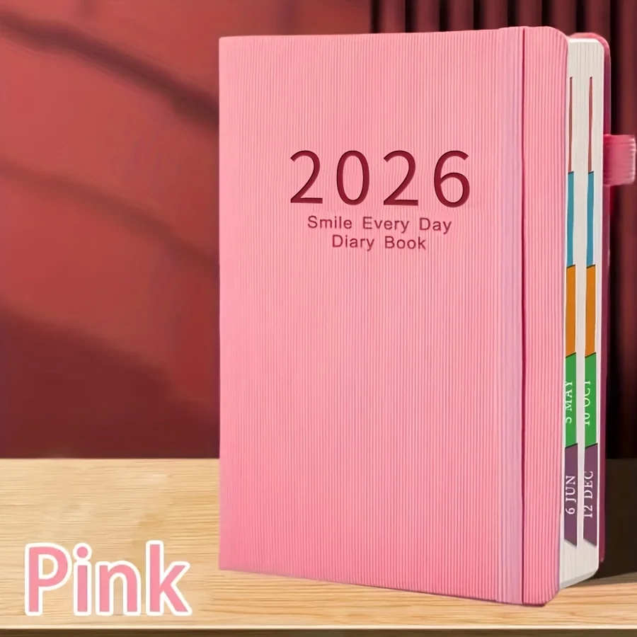 Nuovo taccuino calendario 2026: lista di controllo dell'autodisciplina, gestione del tempo, libro di pianificazione dell'ufficio di 365 giorni, design delle pagine giornaliere