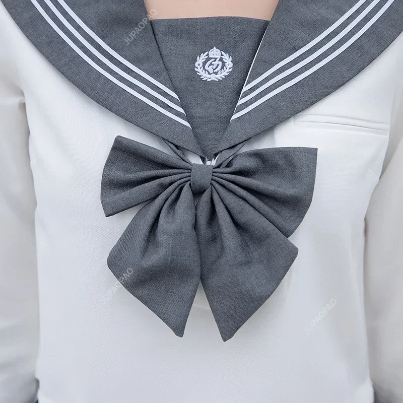 日本の学校制服女子グレーセーラードレスシャツ学生JK制服韓国プリーツスカートセットかわいい女子高生コスチュームBC
