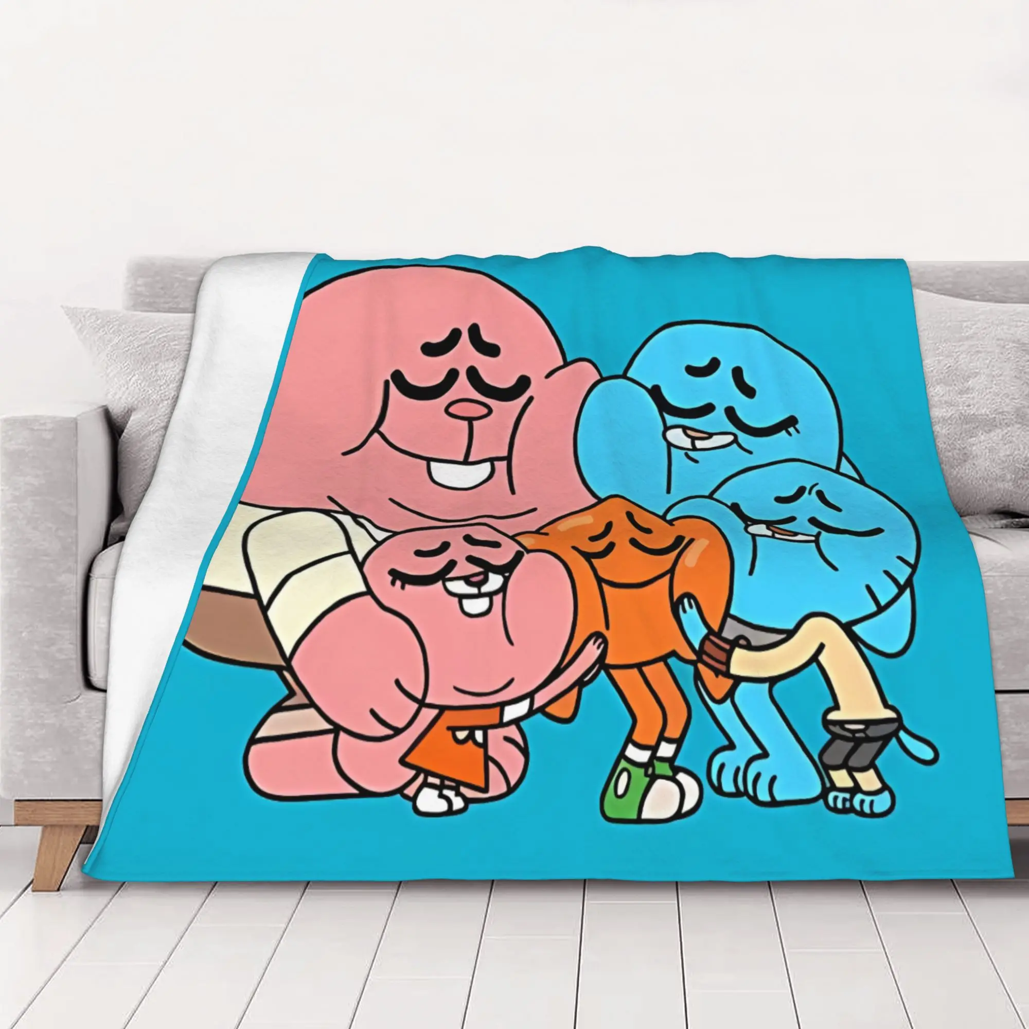 1PC home Cutecore blue graphic tThe Amazing World of Gumball Blanket Super Cosy Plush Home Living Room Sofa halloween
