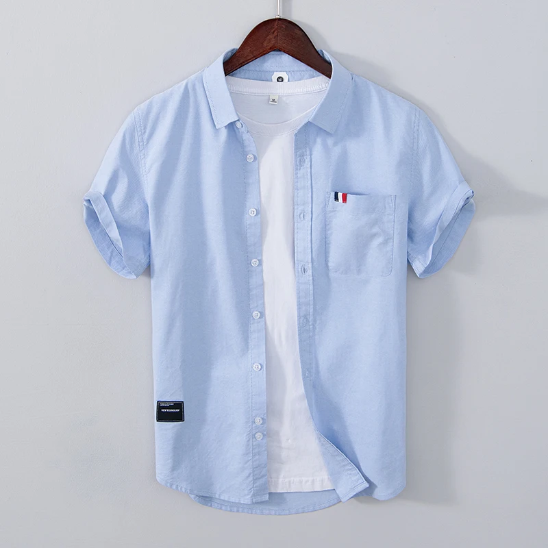 Pure Cotton, Men's Fashion Business Comfortable Slim British Style Youth Solid Color Work Leisure All Breathable Cotton Shirt