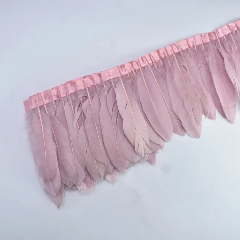 2 Yards Gefärbte Gänsefeder-Borte Kleidung Nähen Feder-Dekoration Federn für Kleidung zur Schmuckherstellung Plumas Federn Borte – Detail 7