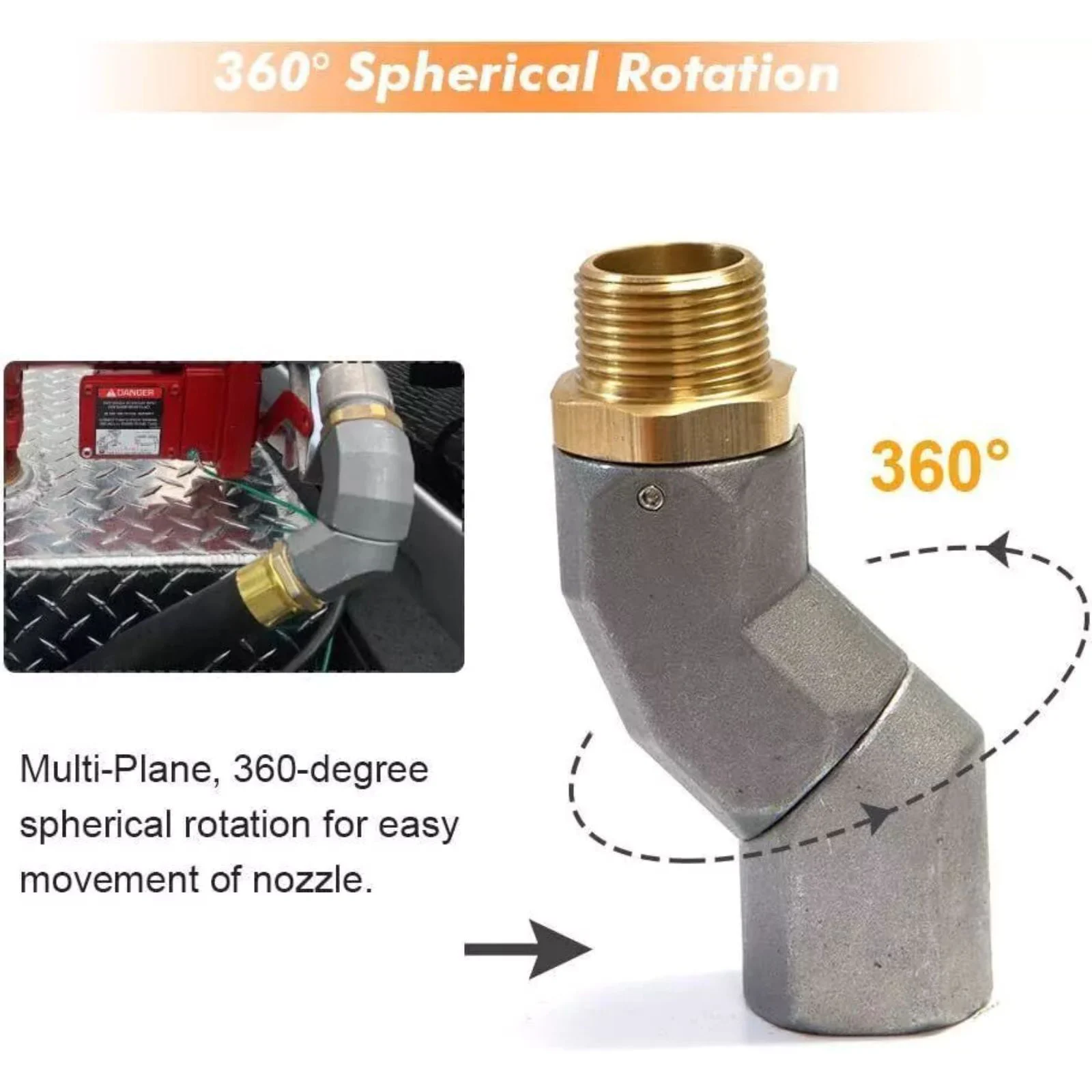 Fuel Hose Swivel 3/4-inch NPT 360 Rotating Connector For Fuel Transfer Hose Swivel Zinc Alloy Fuel Hose Swivel Fitting Adapter