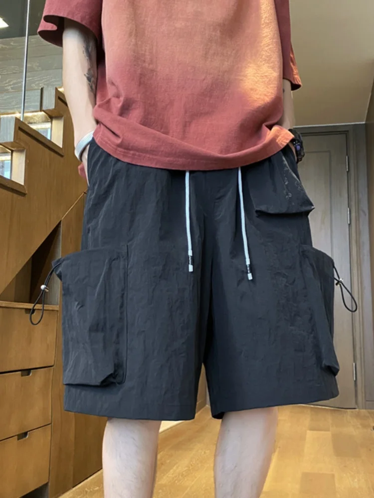 

Ice Silk Qui Dry Workwear orts Men's Summer Thin Dopne Casual Five-Quarter Pants Loose Fit Comfortable Youth Faion