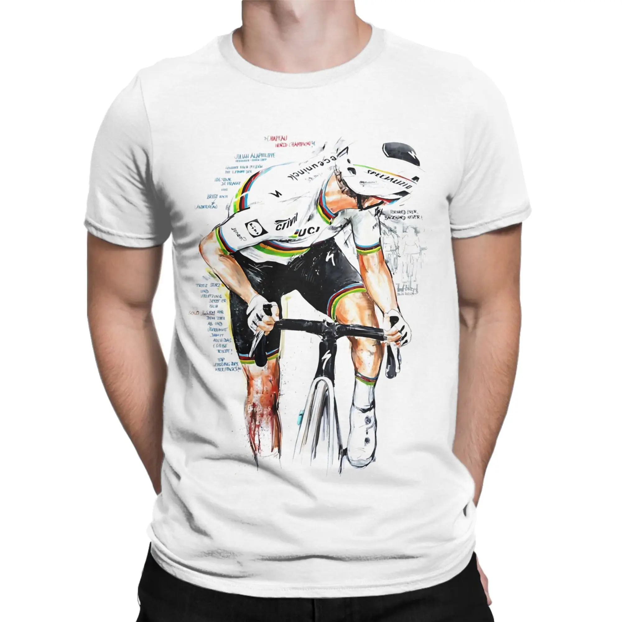 MVDP   Mathieu Van Der Poel  T-Shirts Men Women Cycling Vintage Pure Cotton Tee Shirt Round Collar T Shirts New Arrival Clothing